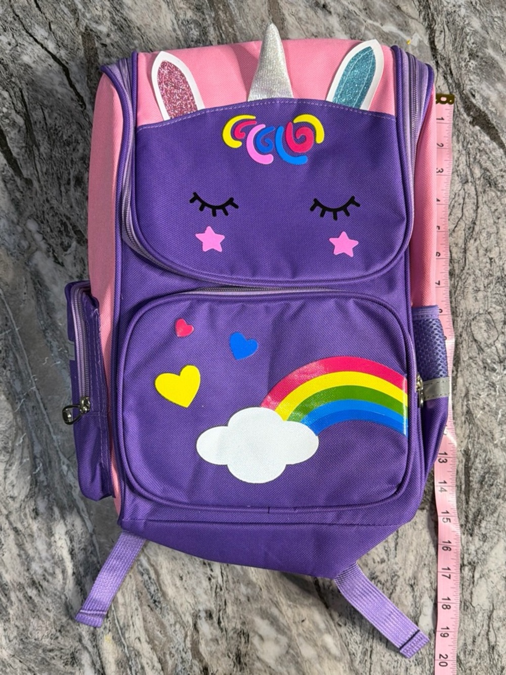 Unicorn Rainbow Kids Backpack - Purple & Pink
